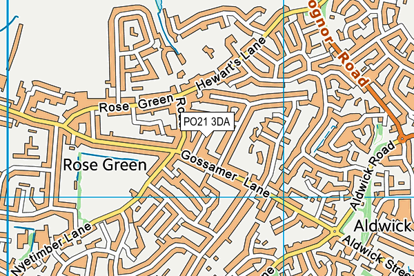 PO21 3DA map - OS VectorMap District (Ordnance Survey)