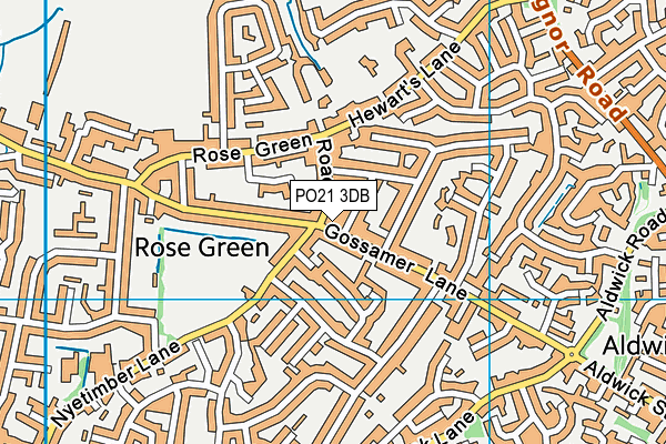 PO21 3DB map - OS VectorMap District (Ordnance Survey)