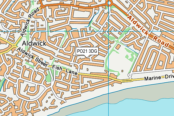 PO21 3DG map - OS VectorMap District (Ordnance Survey)