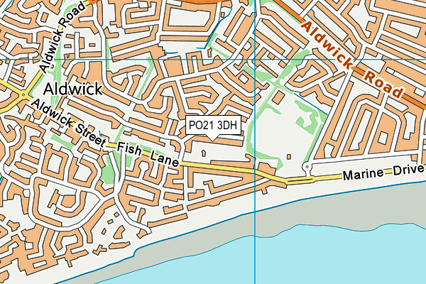 PO21 3DH map - OS VectorMap District (Ordnance Survey)