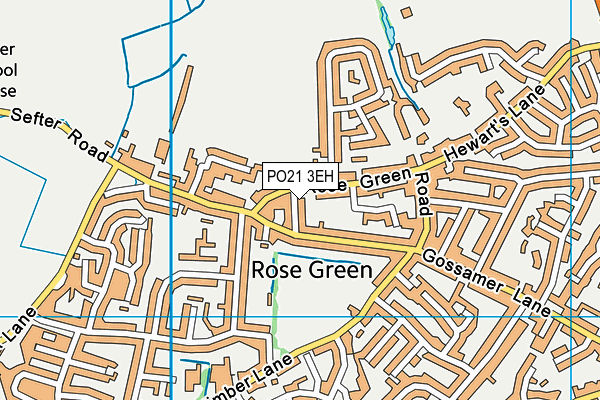 PO21 3EH map - OS VectorMap District (Ordnance Survey)