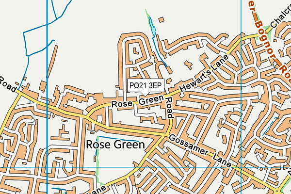 PO21 3EP map - OS VectorMap District (Ordnance Survey)