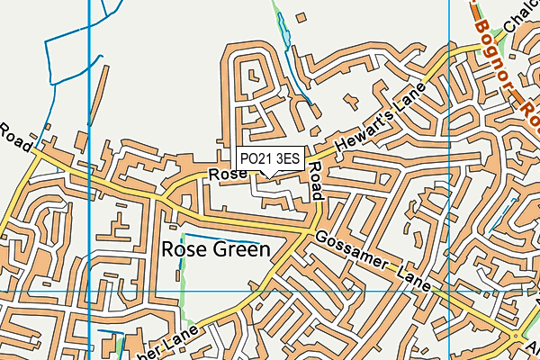 PO21 3ES map - OS VectorMap District (Ordnance Survey)