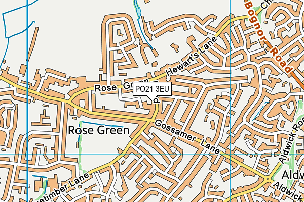 PO21 3EU map - OS VectorMap District (Ordnance Survey)