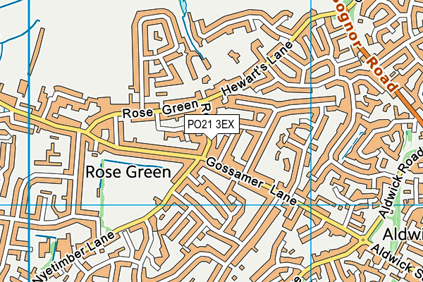 PO21 3EX map - OS VectorMap District (Ordnance Survey)
