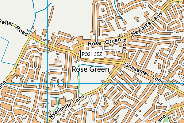 PO21 3EZ map - OS VectorMap District (Ordnance Survey)