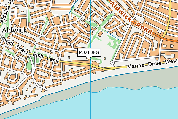 PO21 3FG map - OS VectorMap District (Ordnance Survey)