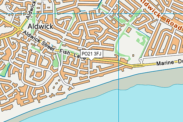 PO21 3FJ map - OS VectorMap District (Ordnance Survey)