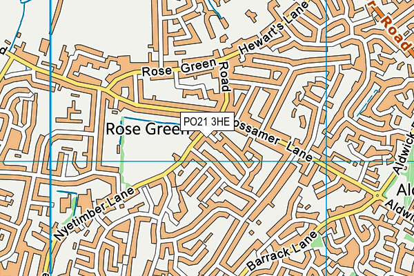 PO21 3HE map - OS VectorMap District (Ordnance Survey)