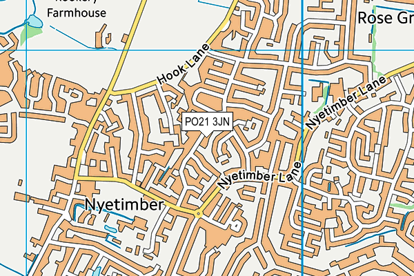 PO21 3JN map - OS VectorMap District (Ordnance Survey)