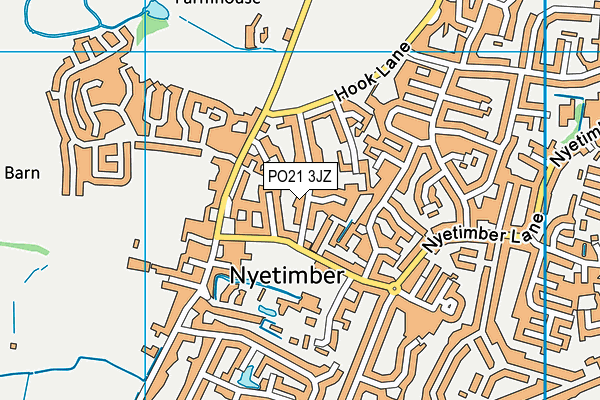 PO21 3JZ map - OS VectorMap District (Ordnance Survey)