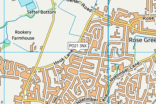 PO21 3NX map - OS VectorMap District (Ordnance Survey)