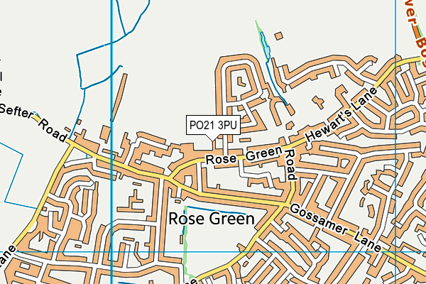 PO21 3PU map - OS VectorMap District (Ordnance Survey)