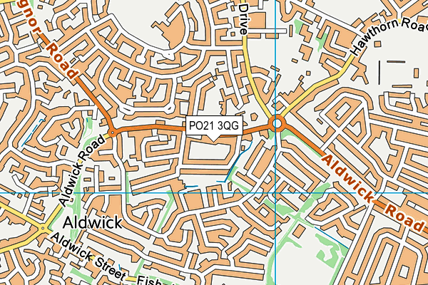 PO21 3QG map - OS VectorMap District (Ordnance Survey)