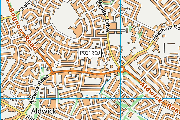 PO21 3QJ map - OS VectorMap District (Ordnance Survey)
