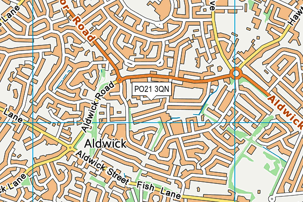 PO21 3QN map - OS VectorMap District (Ordnance Survey)