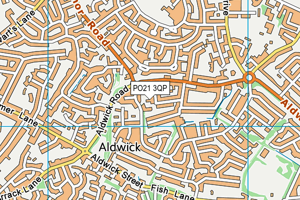 PO21 3QP map - OS VectorMap District (Ordnance Survey)