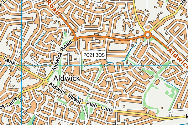 PO21 3QS map - OS VectorMap District (Ordnance Survey)