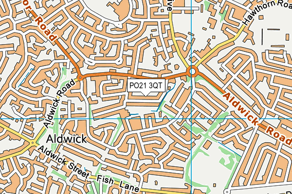 PO21 3QT map - OS VectorMap District (Ordnance Survey)