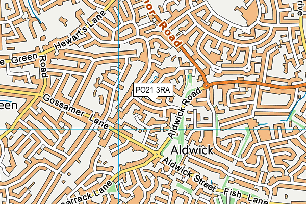 PO21 3RA map - OS VectorMap District (Ordnance Survey)