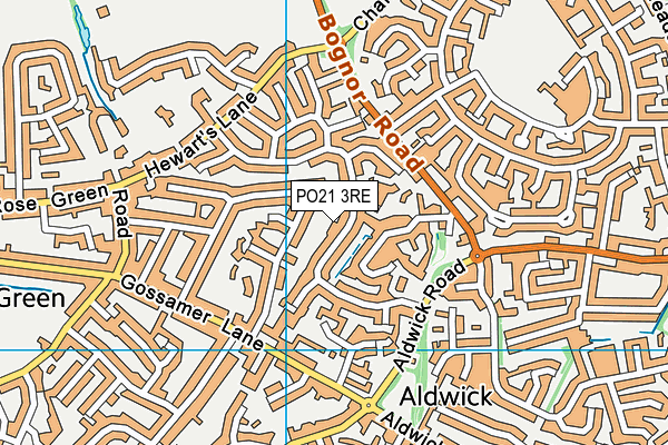 PO21 3RE map - OS VectorMap District (Ordnance Survey)