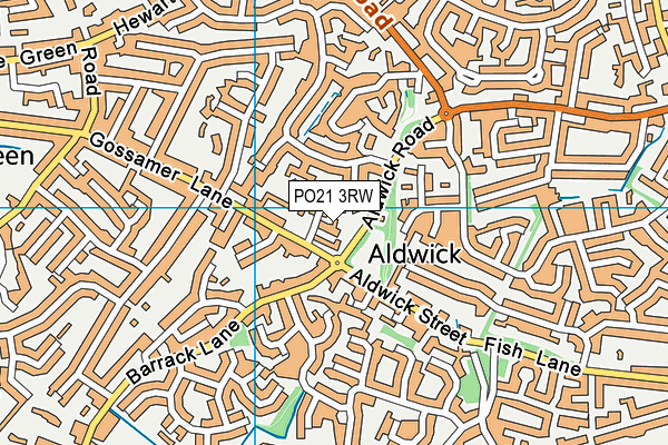 PO21 3RW map - OS VectorMap District (Ordnance Survey)