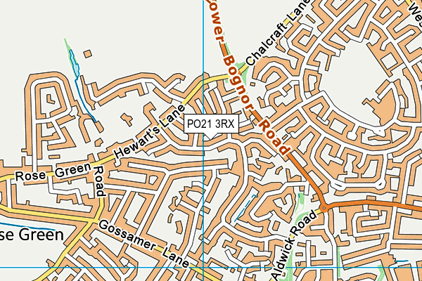 PO21 3RX map - OS VectorMap District (Ordnance Survey)