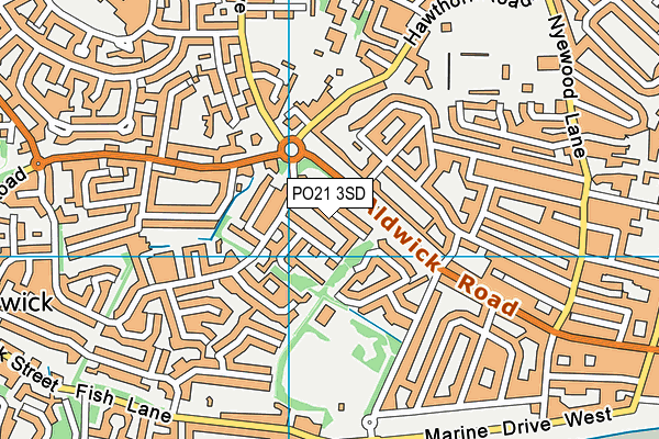 PO21 3SD map - OS VectorMap District (Ordnance Survey)