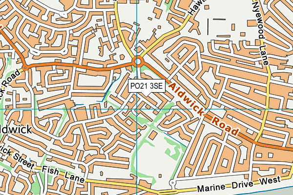 PO21 3SE map - OS VectorMap District (Ordnance Survey)