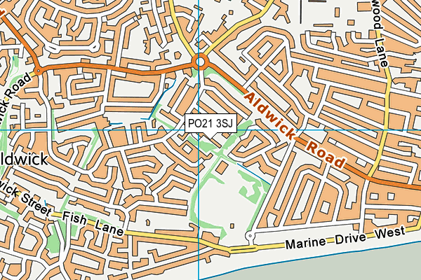 PO21 3SJ map - OS VectorMap District (Ordnance Survey)