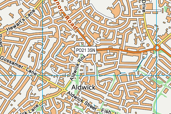 PO21 3SN map - OS VectorMap District (Ordnance Survey)