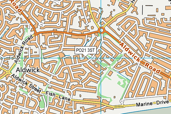 PO21 3ST map - OS VectorMap District (Ordnance Survey)