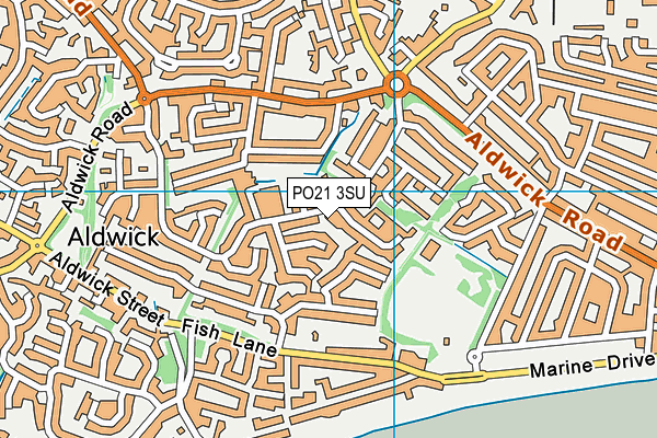 PO21 3SU map - OS VectorMap District (Ordnance Survey)