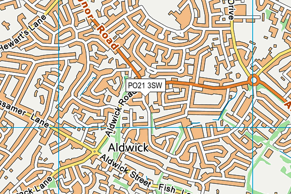 PO21 3SW map - OS VectorMap District (Ordnance Survey)