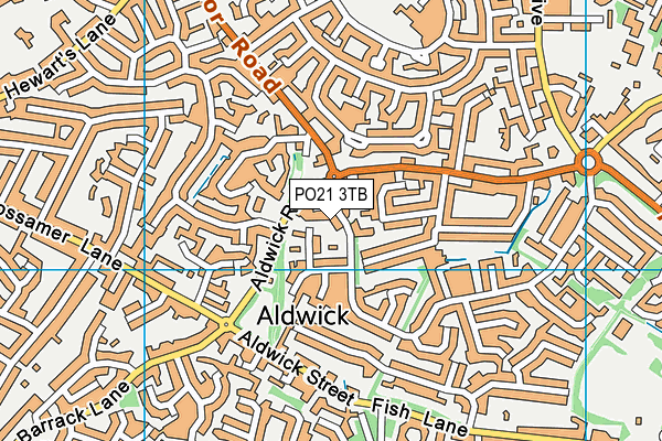 PO21 3TB map - OS VectorMap District (Ordnance Survey)
