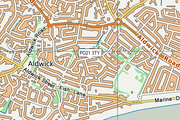 PO21 3TY map - OS VectorMap District (Ordnance Survey)