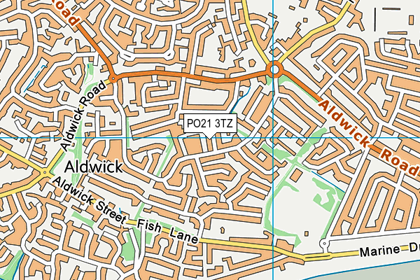 PO21 3TZ map - OS VectorMap District (Ordnance Survey)