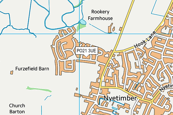 PO21 3UE map - OS VectorMap District (Ordnance Survey)