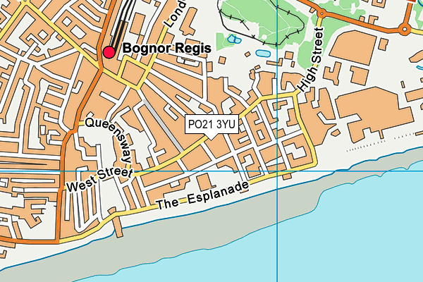 PO21 3YU map - OS VectorMap District (Ordnance Survey)