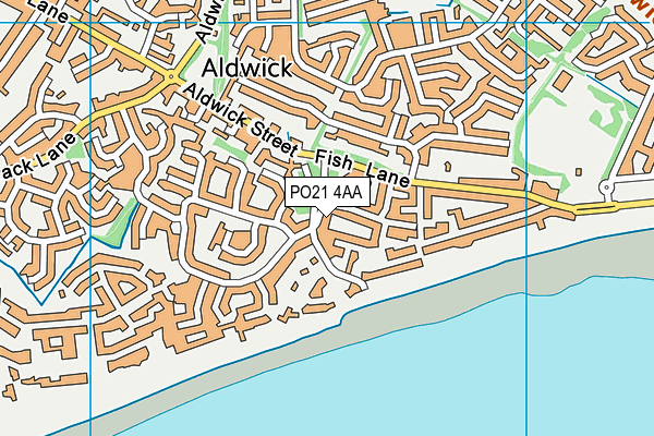 PO21 4AA map - OS VectorMap District (Ordnance Survey)