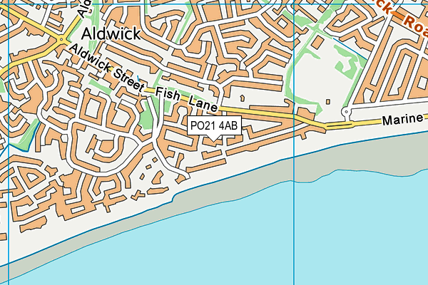 PO21 4AB map - OS VectorMap District (Ordnance Survey)