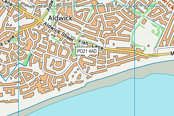 PO21 4AD map - OS VectorMap District (Ordnance Survey)