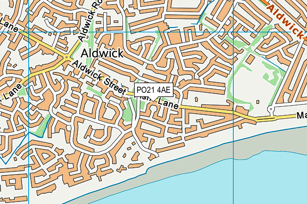 PO21 4AE map - OS VectorMap District (Ordnance Survey)