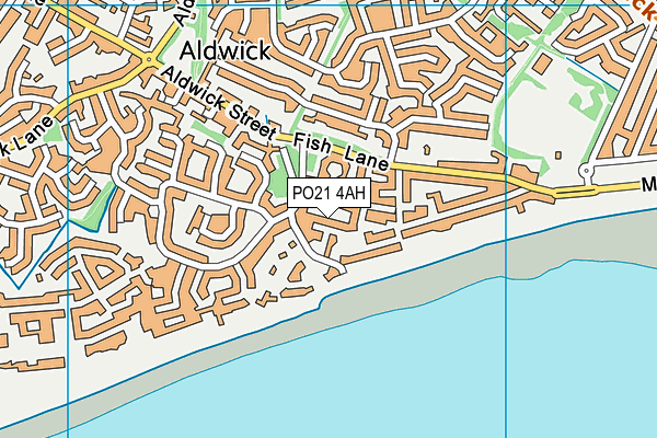 PO21 4AH map - OS VectorMap District (Ordnance Survey)