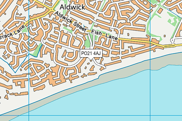 PO21 4AJ map - OS VectorMap District (Ordnance Survey)