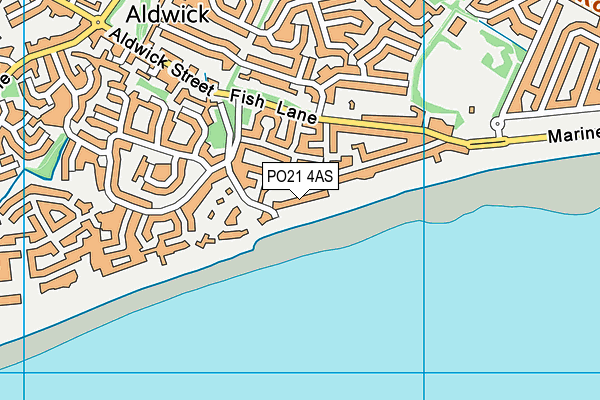 PO21 4AS map - OS VectorMap District (Ordnance Survey)