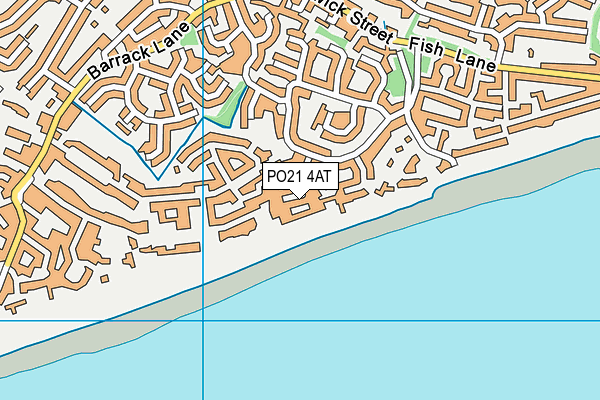 PO21 4AT map - OS VectorMap District (Ordnance Survey)