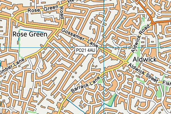 PO21 4AU map - OS VectorMap District (Ordnance Survey)