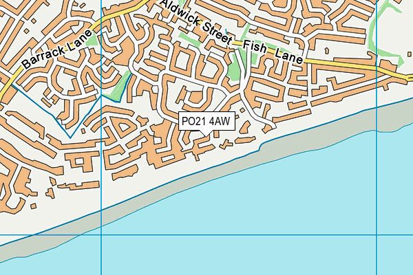 PO21 4AW map - OS VectorMap District (Ordnance Survey)