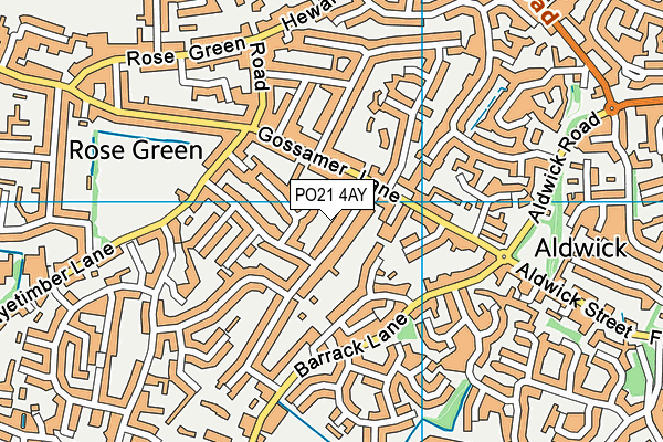 PO21 4AY map - OS VectorMap District (Ordnance Survey)